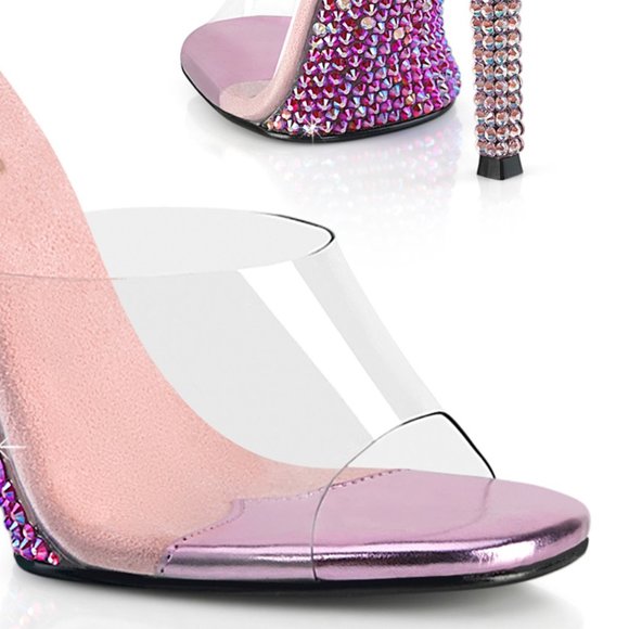 Rhinestone Slide On High Heel Shoes - Picture 4 of 7